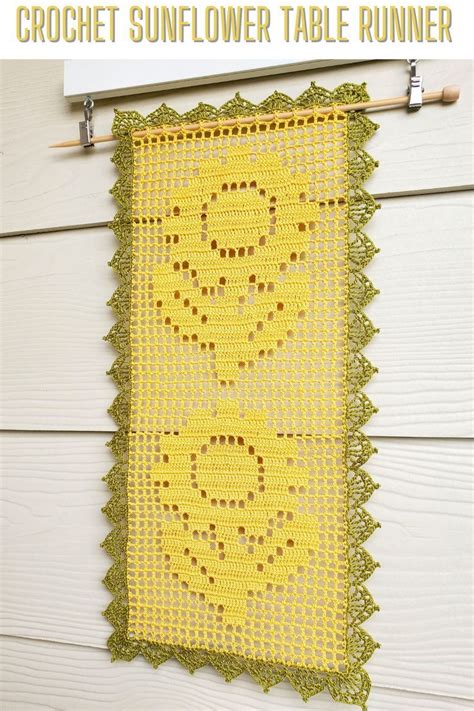 Sunflower Table Runner Handmadebyraine Crochet Thread Patterns