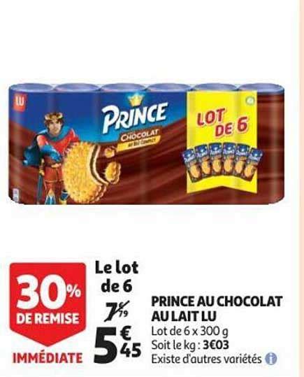 Offre Prince Au Chocolat Au Lait Lu Chez Auchan