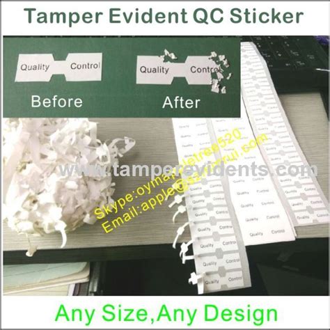 Custom Destructive Calibration Labelstamper Evident Qc Security Seals