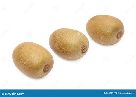 Fresh Ripe Yellow Kiwis On White Background Stock Photo Image Of