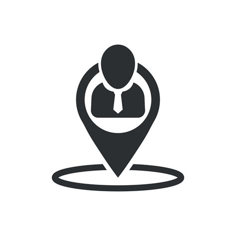 Placement icon in flat style. People pin vector illustration on white