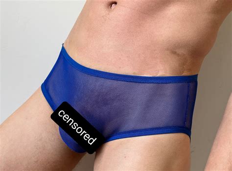 Blue Allure Men S Sheer Mesh Underwear For Sissy Femboy Lingerie Sheer Panties For Men