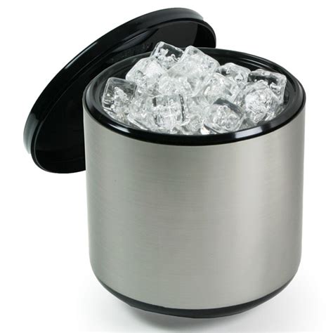 34 Litre Plastic Ice Bucket Brushed Aluminium Effect Party Ice