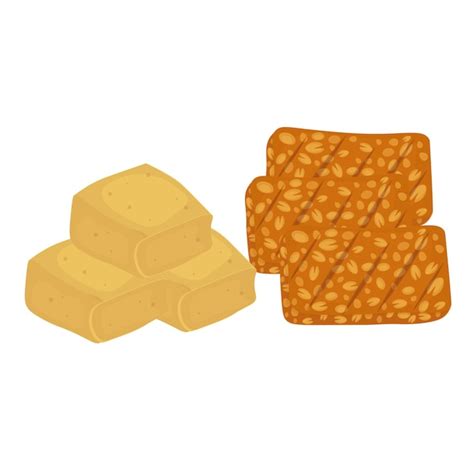 Premium Vector Fried Tofu And Tempeh Vector Illustration Logo