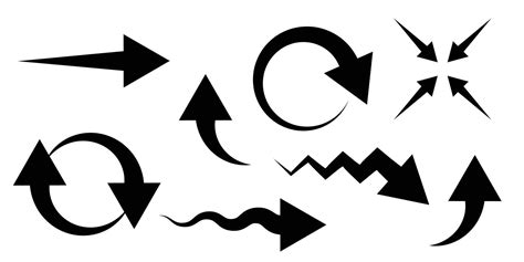 black arrow vector icon pack collection arrows set simple arrows