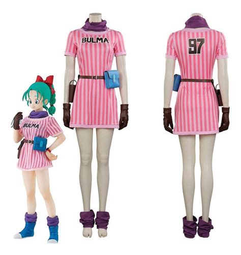 Disfraz De Cosplay De Dragon Ball Z Bulma Para Mujer Traje Rosa De