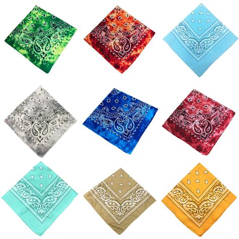 Unisex Paisley Patterned Square Bandana Wraps De Pulso Len O De Cabe A