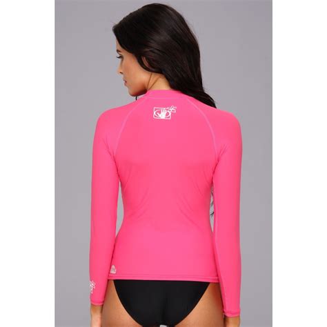 Body Glove Basic Rash Guard Lycra Long Sleeve Pink Women