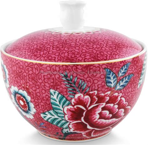 Pip Studio Sugar Bowl Flower Festival Dark Pink