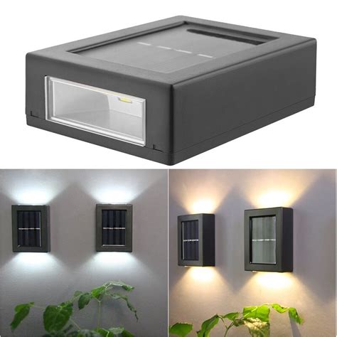 2pcs Solar Wall Lamp Outdoor Garden Household Waterproof Wall Light Up