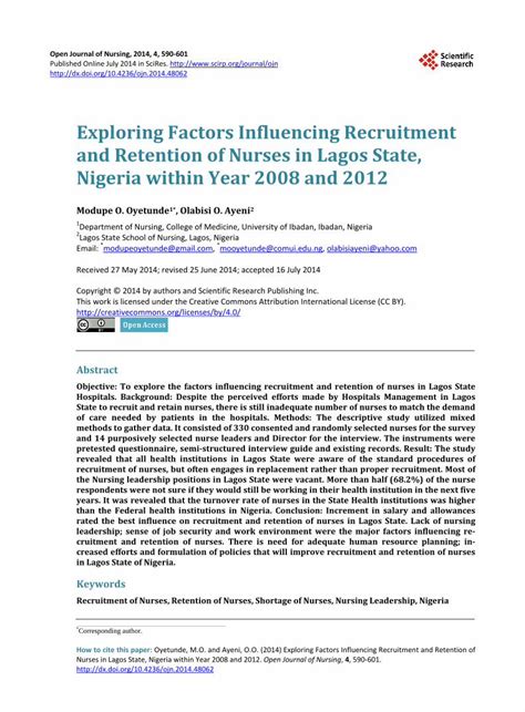 PDF Exploring Factors Influencing Recruitment And Retention File