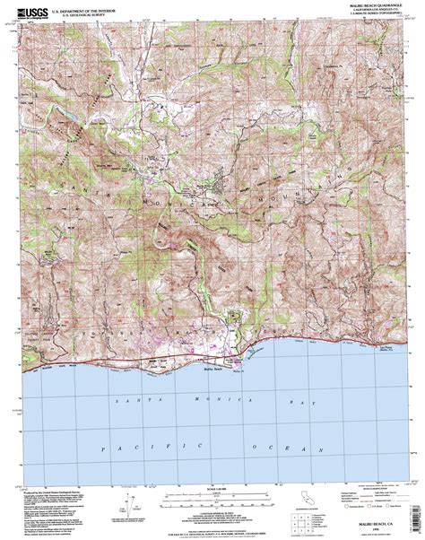 Malibu Topographic Map 124000 Scale California