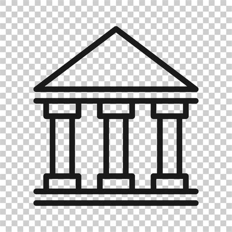 Premium Vector Bank Building Icon In Flat Style Government