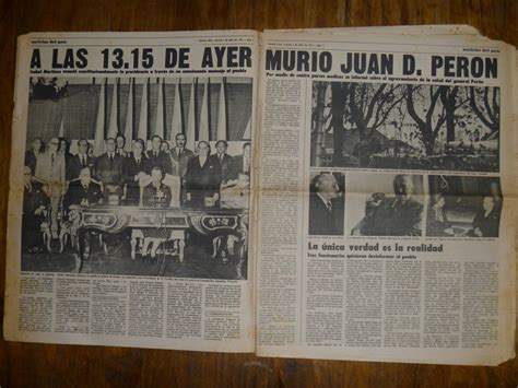 Publicaciones De Viejos Diarios Y Revistas Noticias 2 De Junio De 1974 La Muerte De Perón