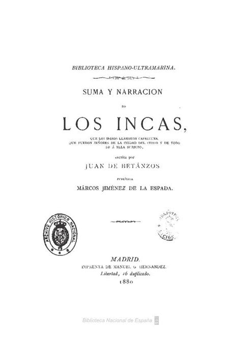 Suma y narración de los Incas que los indios llamaron Capaccuna que