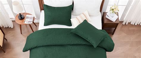 Litanika Queen Comforter Set Dark Emerald Green 3 Pieces