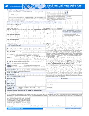 Fillable Online For Investments Through Ecs Debit Clearing Standing