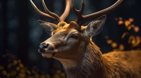 Premium AI Image | Cute deer singh animal barasingha hiran antler ...