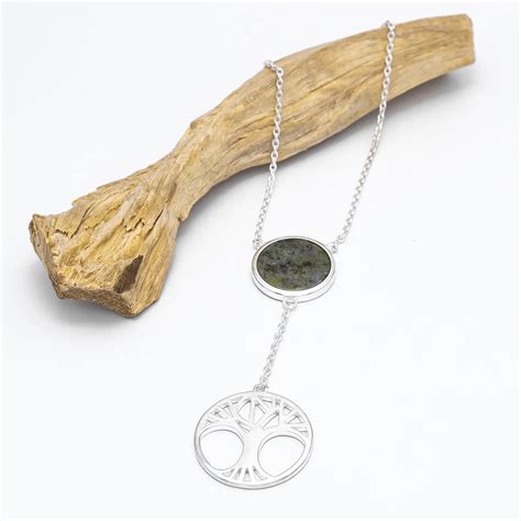 Connemara Marble Tree Of Life Drop Pendant