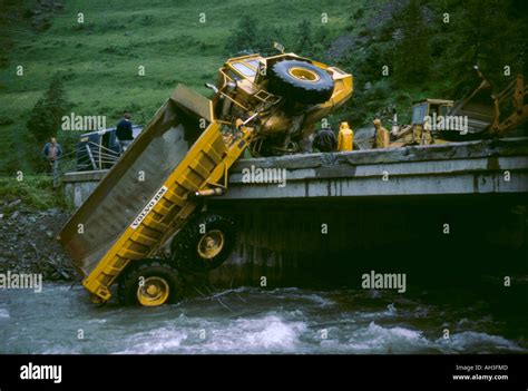 Construction vehicle accident involving a Volvo dumper truck Stock ...