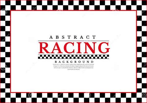 Abstract Checkered Round Frame Racing Square Frames Red And Black