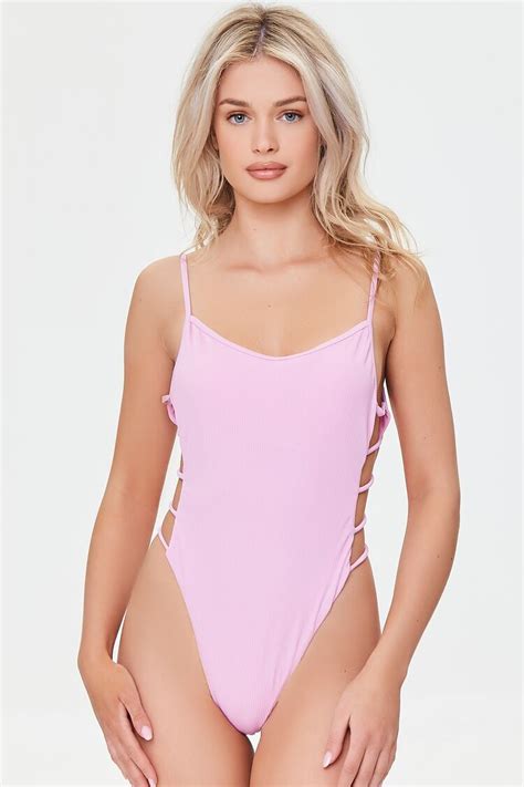 Forever 21 Ladder Cutout One Piece Swimsuit Purple Forever21usa