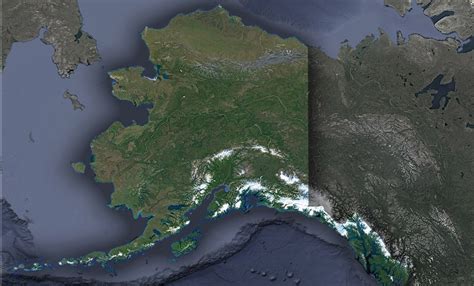 Satellite Map of Alaska - WhiteClouds