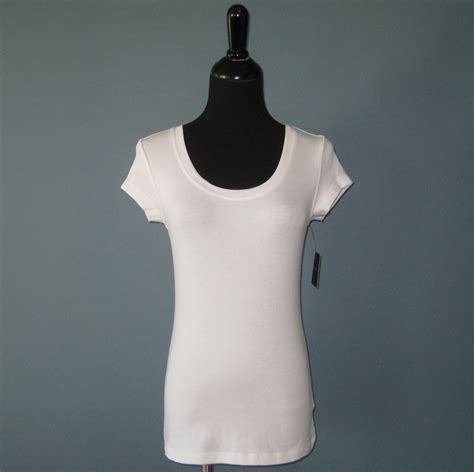 Nwt Cynthia Rowley White Scoop Neck Modal Blend T Shirt Xxl