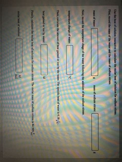 Use The Heat Of Solution Interactive To Calculate The Chegg