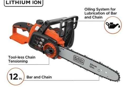 Black and Decker Chainsaw, 40v MAX Lithium Ion, Features & Benefits