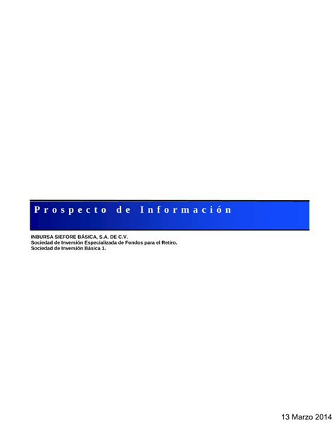 Pdf Prospecto De Informaci N Grupo Financiero Inbursa Inbursa