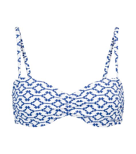Mykonos Printed Bandeau Bikini Top In Blue Heidi Klein Mytheresa