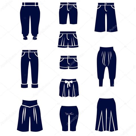 Different types of women shorts — Stock Vector © Ksena-Shu #59796717