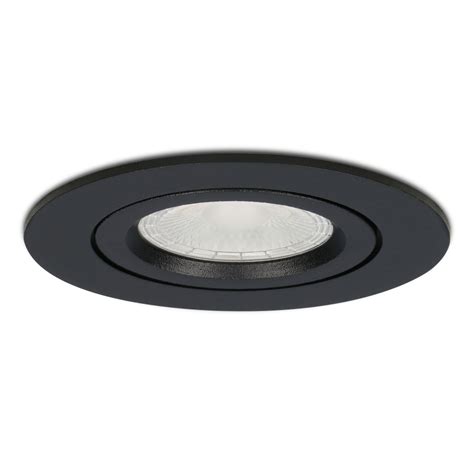 6x Dimmable LED Downlights Rome Black Tiltable 2700K IP44