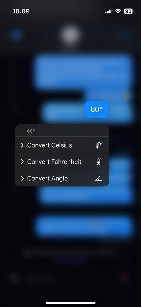 Holding on a temperature in iMessage now lets you convert it : r/iphone