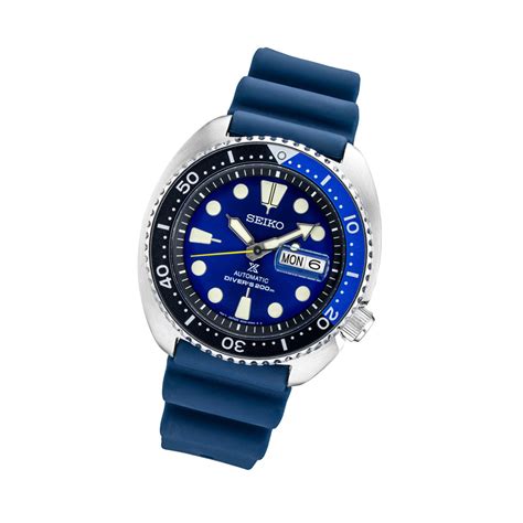 Seiko Turtle Prospex Automatic Dive Watch with Blue Dial and Silicone ...