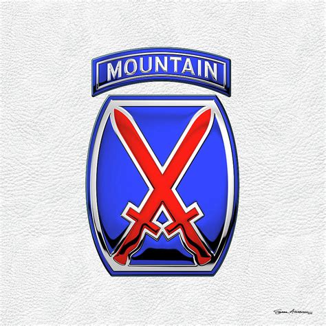 Th Mountain Division Th M T N Insignia Over White Leather Digital