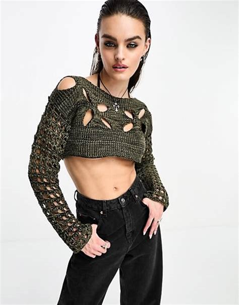 Cropped Jumpers Black And Cropped Knitted Sweaters Asos