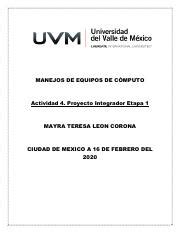 A May Pdf Manejos De Equipos De C Mputo Actividad Proyecto