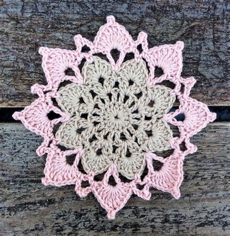 CROCHET PATTERN Two Color Flower Coaster Written Pattern PDF Etsy