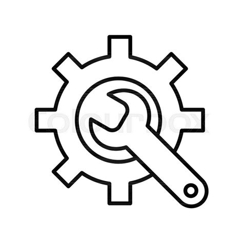 Manufacturing Icon. Gear and Wrench. ... | Stock vector | Colourbox