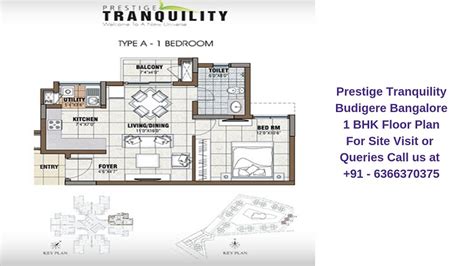 Prestige Tranquility Budigere Bangalore 1 BHK Floor Plan - Regrob