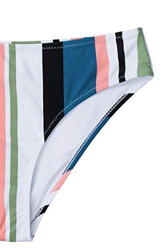 Cupshe Women S Striped Back Hook Closure Bikini Adjustable Straps Swimsuit Beachwear Central
