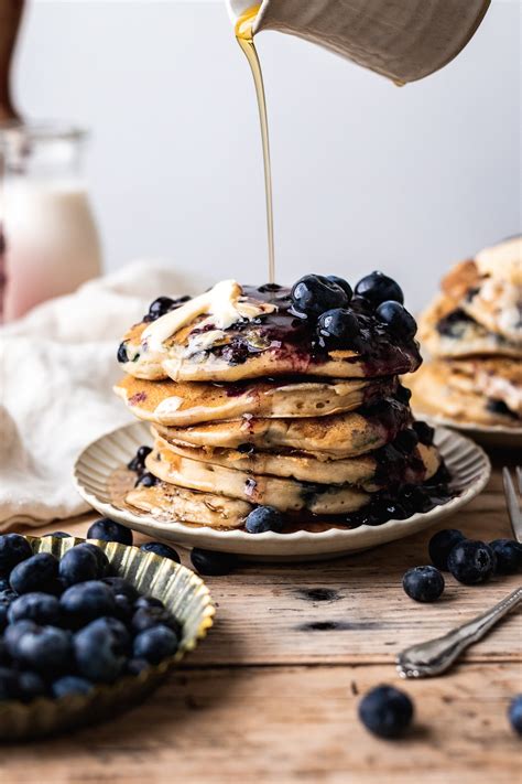 Quick One Bowl Easy Vegan Blueberry Pancakes Oil Free The Banana Diaries