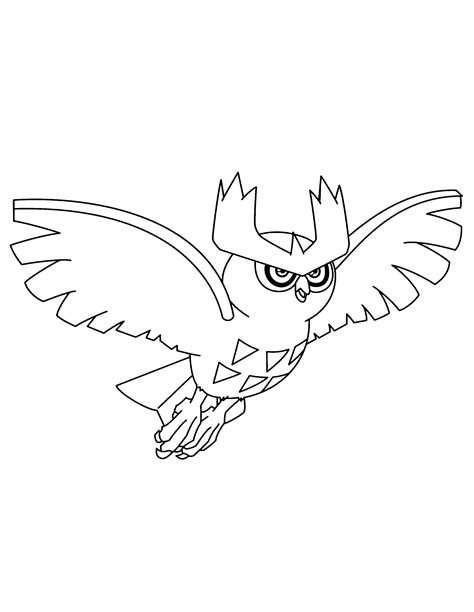 Dibujos De Noctowl Para Imprimir Y Colorear Pokemon