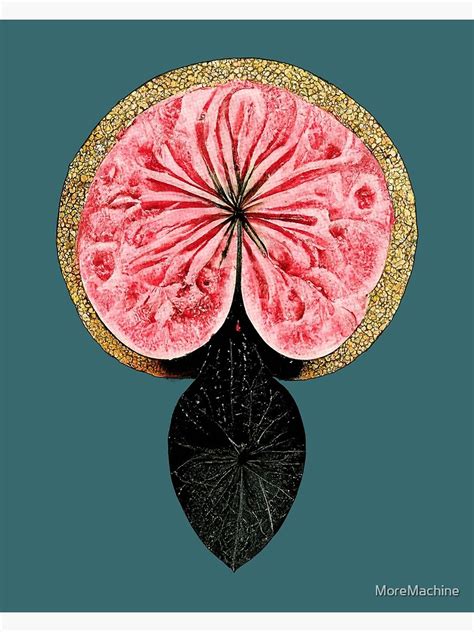 Watermelon Peperomia Plant Art Occult Retro Surrealism Poster For