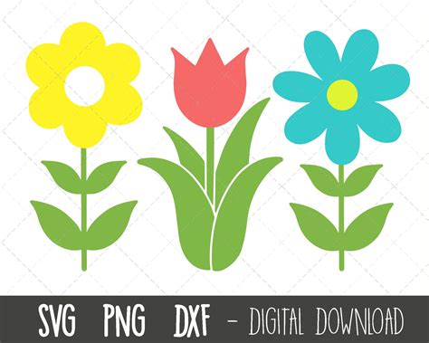 Spring Flower Svg Bundle Flower Svg Flower Clipart Spring Clipart