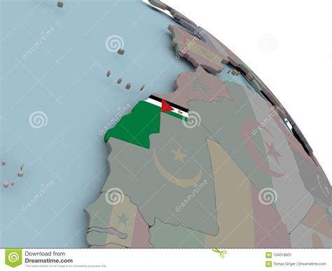 Mapa De Sara Ocidental Bandeira Ilustra O Stock Ilustra O De