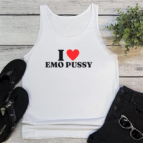 I Love Emo Pussy Tank Top Measurements XS Depop