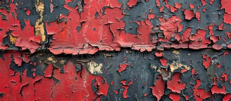 Weathered Red And Black Wall With Peeling Paint Stock Image Image Of